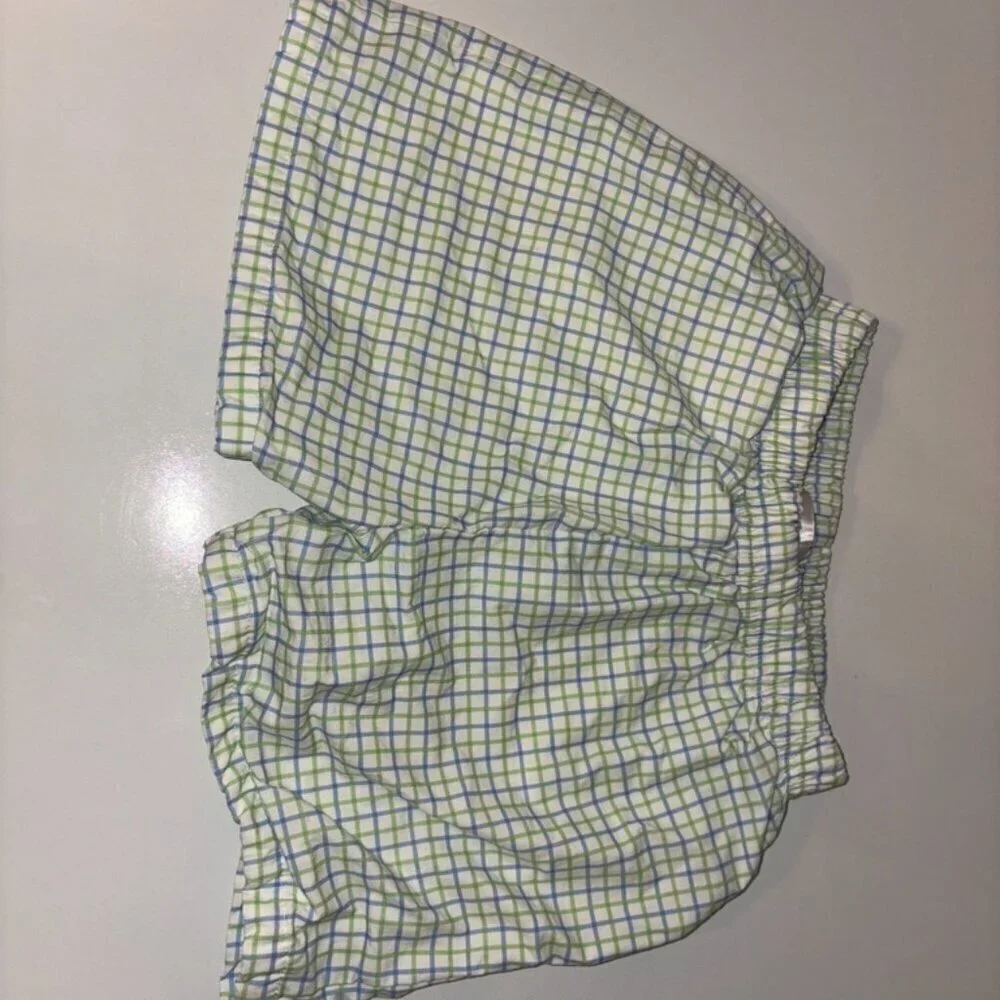 Cecil and Lou Blue Green White Plaid Shorts size 7